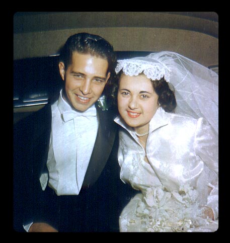 Tina and Fred on their wedding day